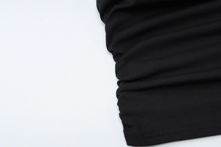 Off shoulder ruched flower pattern top