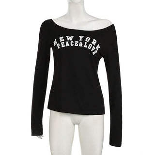Long sleeve letter pattern top