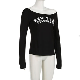 Long sleeve letter pattern top