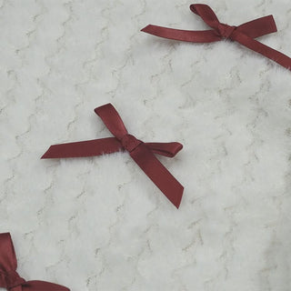 Off shoulder long sleeve bowknot fluffy top