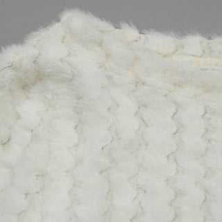 Off shoulder long sleeve bowknot fluffy top