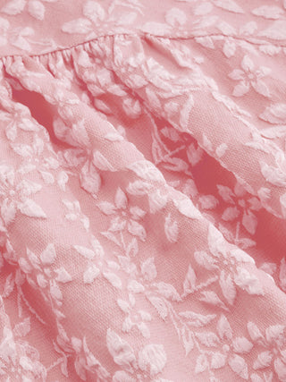 Jacquard U-neckline Floral Backless Bowknot Mini Dress