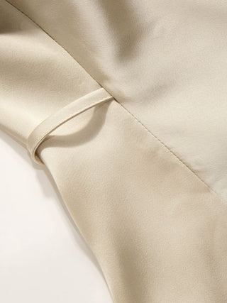 Satin Collar Knotted Shirt