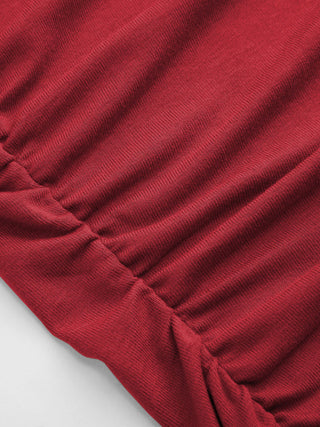 Boat Neck Ruched Tee