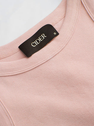 Cotton-blend Round Neckline Solid Tank Top