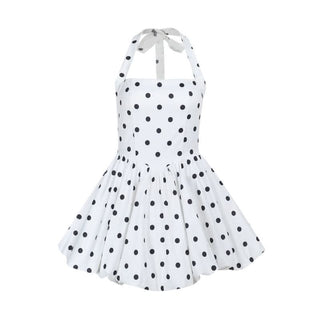 Polka dot halter mini dress