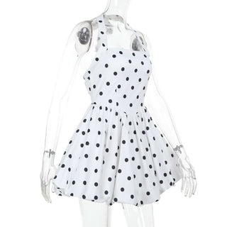 Polka dot halter mini dress