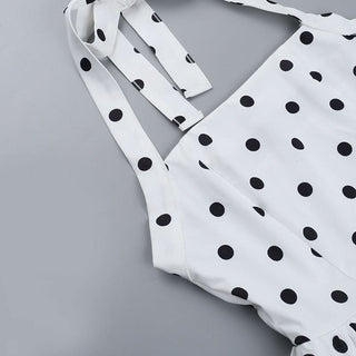 Polka dot halter mini dress
