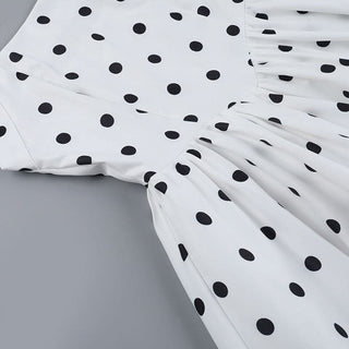 Polka dot halter mini dress