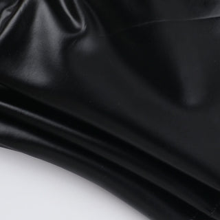 PU leather metal chain zip-up rivet tube top