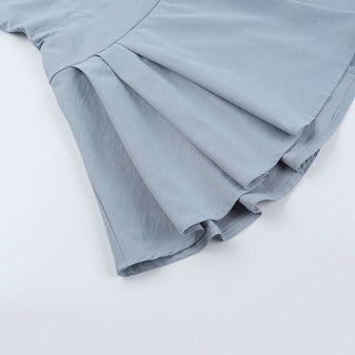 Pleated backless cami mini dress