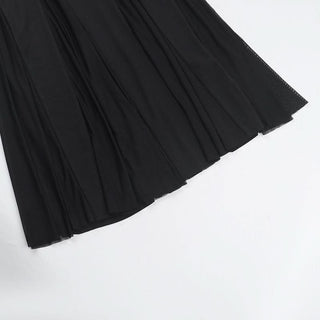 Mesh high slit tube maxi dress