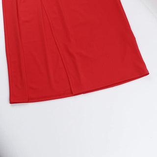 One shoulder slit solid maxi dress