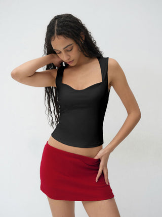 CONTOUR Double Layered Sweetheart Neckline Tank Top