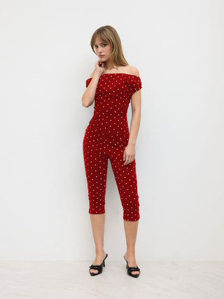 Polka Dot Stretch Capri