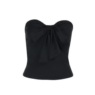 Sweetheart neck bowknot tube top