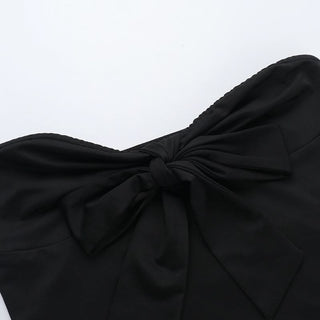 Sweetheart neck bowknot tube top