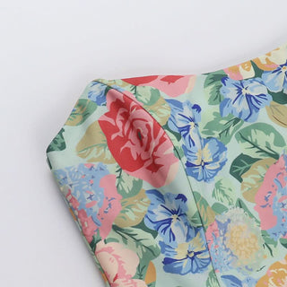 Flower print backless tube top