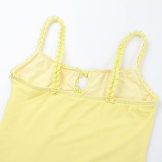 Ruffle hollow out mesh cami cut out mini dress