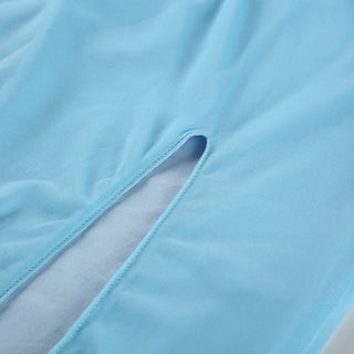 Hollow out high slit mesh tube cut out maxi dress