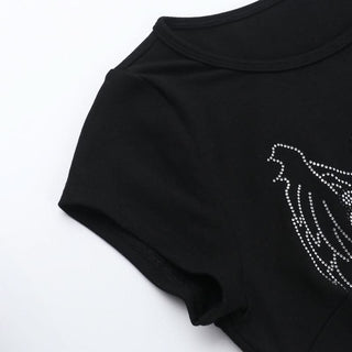 Skull beaded cap sleeve top