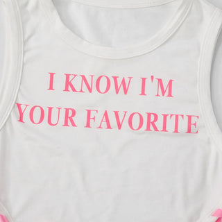 Letter print crewneck lace up crop top