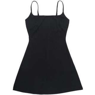 U neck solid backless cami mini dress