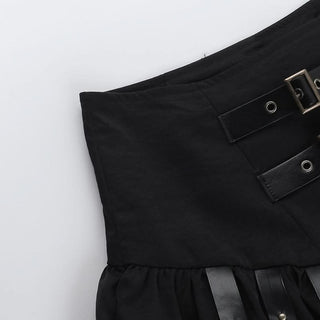 Buckle ruffle high rise short pant