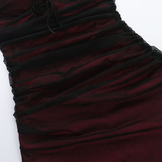 Halter ruched mesh padded maxi dress