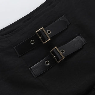 Buckle ruffle high rise short pant