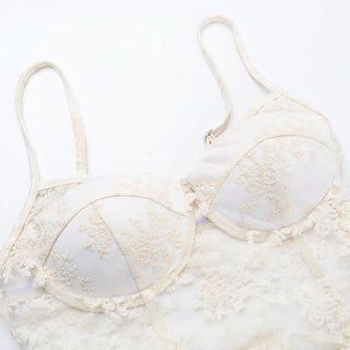 Lace v neck ruffle backless cami top