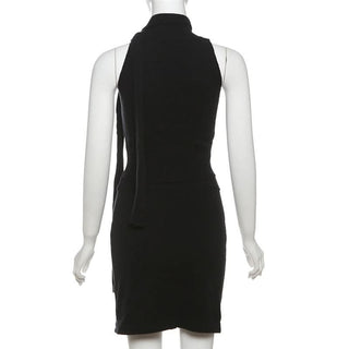 Crewneck sleeveless solid mini skirt set