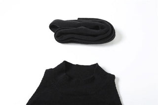 Crewneck sleeveless solid mini skirt set