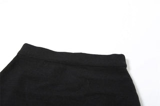 Crewneck sleeveless solid mini skirt set