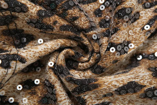 Leopard print square neck glitter cami maxi dress