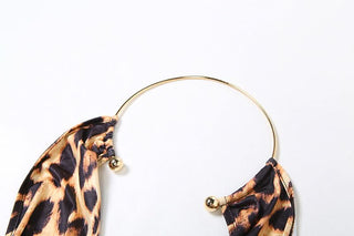 Leopard print halter deep v neck slit maxi dress