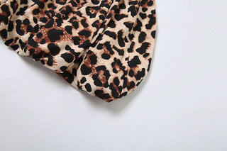 Leopard print patchwork backless tube mini dress