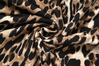 Leopard print hollow out ruffle tube cut out mini dress