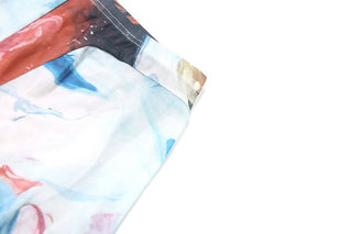 Long sleeve crewneck print mesh pant set