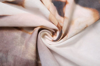 Long sleeve crewneck print mesh pant set