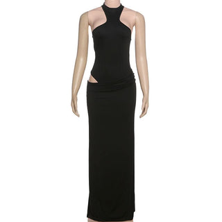 Crewneck button solid maxi skirt set