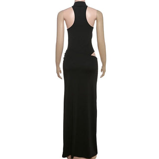 Crewneck button solid maxi skirt set