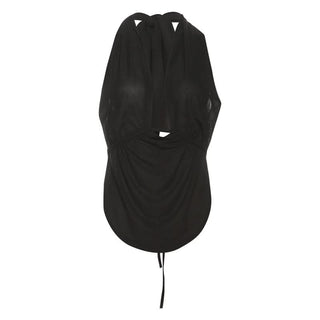 Ruched square neck backless self tie cami top