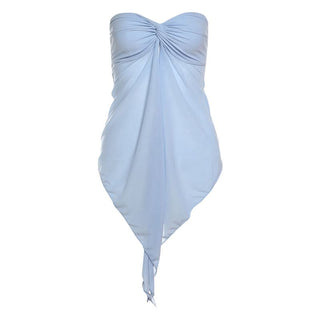 Sweetheart neck ruched slit leopard print tube top