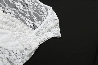 Lace cap sleeve v neck solid crop top