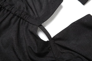 Ruched square neck backless self tie cami top