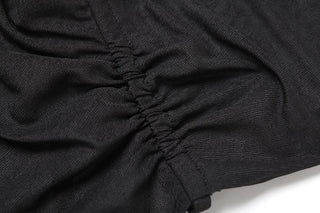 Ruched square neck backless self tie cami top