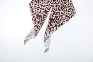 Sweetheart neck ruched slit leopard print tube top