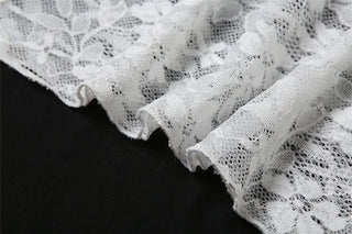 Lace cap sleeve v neck solid crop top