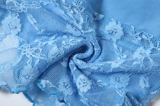 Ruffle flower applique print lace hem tube top